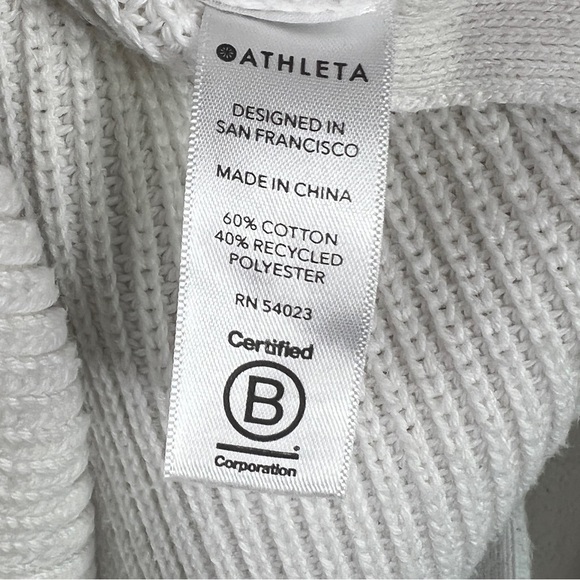 Athleta West End Tunic Sweater Slit side belt White/Ivory Size S - Picture 14 of 14